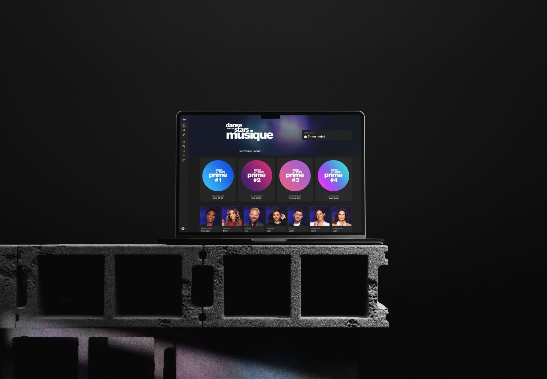 Interface DALS S15, programmation musicale des primes